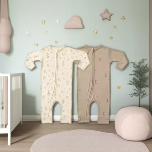 Mameluco de Verano para Bebé, Unisex, con Estampado Lindo, Manga Larga, Cierre de Cremallera, Tejido de Algodón Puro, para Bebés y Niños Pequeños - Product Image 1