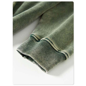 Servicio OEM de alta calidad, lavado con ácido desgastado, Sudadera con capucha de lana para hombre de invierno, bolsillo de algodón 100%, conceptos básicos personalizados - Product Image 6