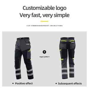 Pantalon de travail d'été pour homme, sur mesure, haute qualité, respirant, brodé, léger, taille mi-haute, 100% coton, style urbain - Product Image 3