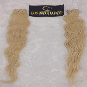 Extensión de cabello indio Rubio 613 de primera calidad, cabello teñido sin piojos y sin químicos - Product Image 1