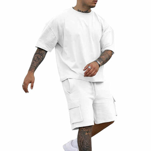 2025 breathable Men Shorts <b>Set</b> Summer Men Custom Blue Color Matching Shorts Cotton <b>Twin</b> <b>Set</b> Top Trending Summer <b>Set</b> - Product Image 2