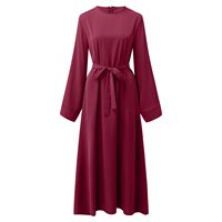 Robe musulmane unie élégante pour femmes manches évasées décontracté Abaya caftan longue robe en jean pour femmes vêtements arabes traditionnels
