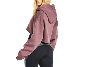 High Quality Women's Crop <b>Top</b> Hoodie Breathable Pullover with custom color plus Logo Wholesale Price crop <b>top</b> hoodie for sale - Product Image 3