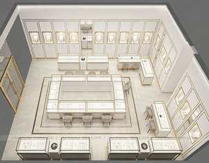 ตู้โชว์เครื่องประดับพร้อมไฟ LED และชั้นวางสำหรับร้านขายเครื่องประดับ ออกแบบสำหรับร้านเครื่องประดับทรงสี่เหลี่ยม - Product Image 4