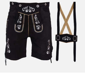 Oktoberfest Outfit Hommes Shorts en cuir bavarois CowSplit Traditional Hommes Lederhosen - Product Image 4