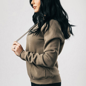 Sudadera con capucha personalizada para mujer 100 por ciento de algodón suave y grueso de lana de manga larga Sudadera con capucha cálida con estampado de logotipo - Product Image 3