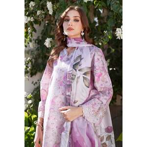 Conjunto de traje de mujer bordado e impreso en tela de algodón SF-4067 - Product Image 3