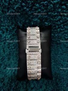 Reloj de acero inoxidable cuadrado de diamante VVS Moissanite blanco completo personalizable de lujo para hombres y mujeres estilo Hip Hop Ventana de esfera de cristal - Product Image 5