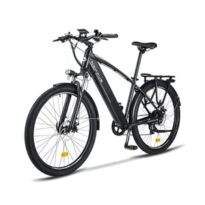 纳克库斯欧盟城市通勤电动自行车: 27英寸钢架、36V 13Ah电池、7速齿轮、250瓦电机、发光二极管灯
