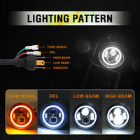 Unité de phare de moto Led phare moteur lampe antibrouillard moto Halo étanche moto Kit d'assemblage de phare