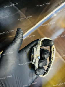 Reloj de pulsera de lujo con números romanos de acero inoxidable, diamantes cultivados en laboratorio VVS, esfera romana, para fiestas, unisex. - Product Image 3