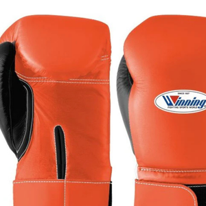 Gants de boxe professionnels en cuir orange et noir, avec fermeture velcro au poignet, pour l'entraînement et le sparring, pour hommes et femmes - Product Image 4