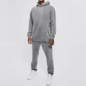 Survêtement d'extérieur pour hommes adultes, polaire confortable en coton délavé à l'acide de meilleure qualité avec impression en relief, nouvel arrivage - Product Image 5