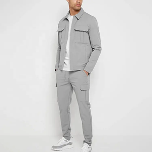 Logo personnalisé Nylon coupe-vent survêtement StreetWear ensemble de vêtements de sport hommes deux pièces fermetures éclair coupe-vent surdimensionné survêtement - Product Image 1