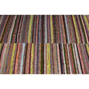 Turkish Vintage Rug, 4.7x8.5 ft Kilim Rug, <b>Brown</b> Animal Print <b>Wool</b> Rug - Product Image 4