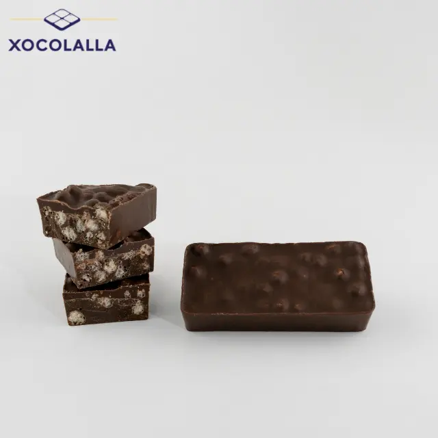 Crunchy dark chocolate nougat 3kg box made in Spain, turron chocolate negro, 135 pieces per box