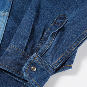 เสื้อยีนส์ผ้าฝ้ายแขนยาวลำลองของผู้ชายเสื้อนิตติ้งเสื้อยืนปรับแต่งโลโก้ยอดนิยมสำหรับ100% - Product Image 2