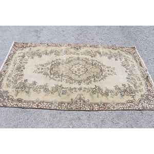 Alfombra Turca Vintage de 3.7x6.7 pies (112x204 cm), Alfombra Ikat Marrón - Product Image 3