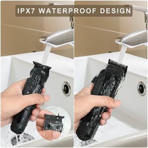 Tondeuse à cheveux sans fil professionnelle pour hommes, kit de coupe de cheveux, tondeuse à barbe étanche IPX7 avec source d'alimentation par batterie - Product Image 4