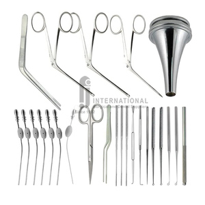 Instruments chirurgicaux en acier inoxydable manuels de qualité supérieure, plateau de stérilisation pour la chirurgie de l'oreille moyenne, 28 pièces - Product Image 4