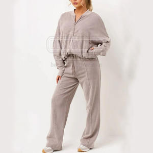 Survêtement en coton délavé à l'acide 100% en coton dernier modèle pour femmes survêtement délavé à l'acide en coton pour adultes, meilleure vente - Product Image 4