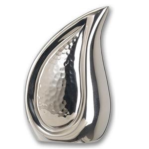 Urna funeraria de plata martillada Premium, urna de cremación de latón duradero, diseño de gota de lágrima, cenizas de entierro de inauguración, diseño decorativo - Product Image 2