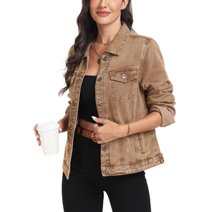 Usine pas cher prix en gros de haute qualité femmes Denim veste meilleures ventes vestes 2025 avec Logo personnalisé taille et couleur - Product Image 4