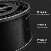 Fil émaillé 0,2 mm, couleur noire, alliage d'aluminium et de magnésium émaillé