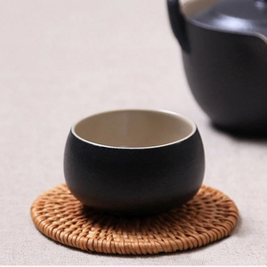 Ensemble de sous-verres en rotin naturel direct d'usine de haute qualité sous-verre en rotin de style vintage avec support café restaurant - Product Image 2