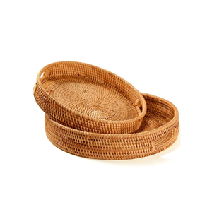 ถาดหวายธรรมชาติ เหมาะสําหรับเสิร์ฟอาหารหรือเครื่องดื่ม หรือวางบนโต๊ะกาแฟ - Product Image 2