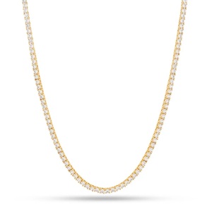 Or de luxe 10K de haute qualité avec chaîne de collier de tennis en diamant de laboratoire pour hommes femmes - Product Image 1