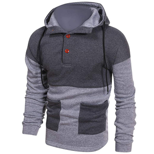 Nuevo estilo personalizado hombres holgado pulóver chándal invierno Sudadera con capucha conjunto con impresión 3D Color sólido sudadera OEM - Product Image 5