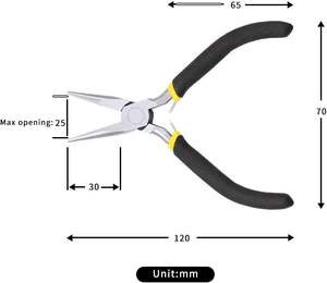 Venta al por mayor profesional Mini Alicates de punta larga 4,5 pulgadas herramientas de fabricación de joyas mandíbula suave aguja Alicates de punta resorte de acero al carbono - Product Image 5