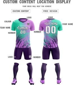 Ensemble de maillots de football d'été les plus vendus, unisexe adulte, respirant, 100 % polyester, col en V, manches courtes, léger, extensible, séchage rapide - Product Image 5