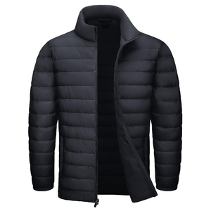 Chaqueta de Plumón con Cuello Alto y Diseño de Burbujas para Hombre, Chaqueta de Invierno con Decoración de Patrones Transpirables que Mantiene el Calor - Product Image 1