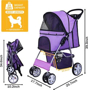 Cochecito para mascotas con marco fuerte y diseño de modelo nuevo americano de fabricante estándar, con tela Oxford, de la marca de los años del 2000 - Product Image 5