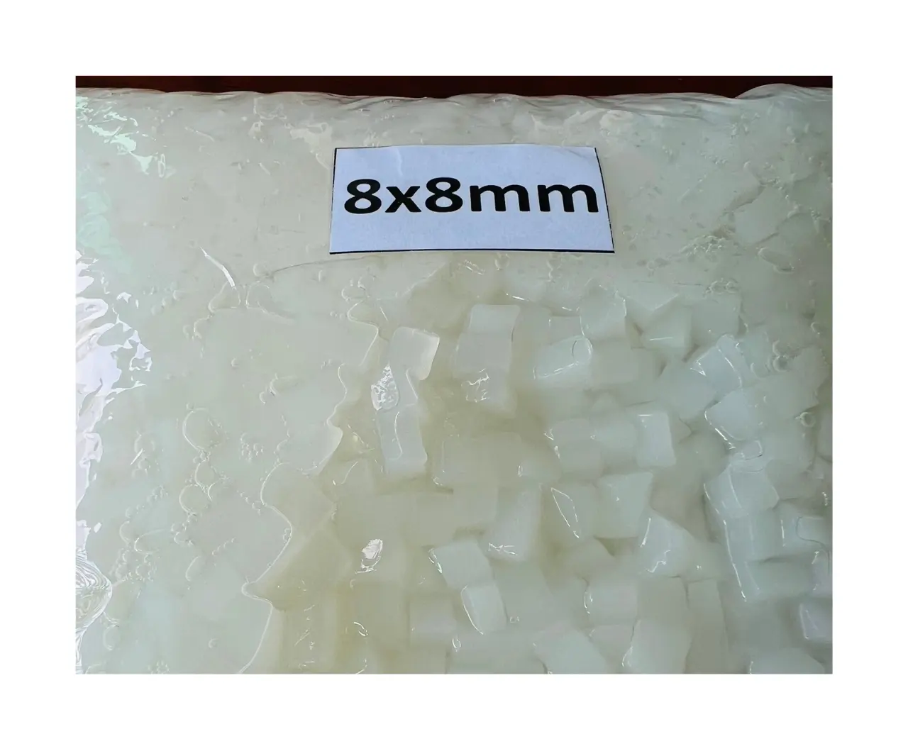 DRIED NATA DE COCO COCONUT JELLY IN SYRUP FOR JELLY AND PUDDING RANDOM FREE REGULAR SHAPE SIZE 5MM - 8MM 5 LAYERS PACKING