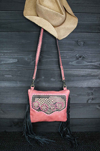 กระเป๋าหนังสะพายข้างสำหรับผู้หญิง, กระเป๋าหนังสะพายข้างสไตล์หนังวัวแท้กระเป๋าถือหรูหราลายนูน - Product Image 3