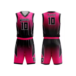 Uniformes de basket-ball personnalisés Tissu respirant de qualité supérieure, impression par sublimation, ensemble maillot et short pour hommes - Product Image 1
