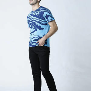 T-shirts à manches courtes 100% coton personnalisés des fabricants d'usine OEM pour hommes Tissu tricoté Concevez vos propres chemises à vendre - Product Image 2