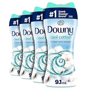 Perlas de Aromatizante Downy Cool Cotton con Más del 80% de Ingredientes Activos, Hechas en [Lugar de Fabricación], 9.1 oz (Paquete de 4) - Product Image 1