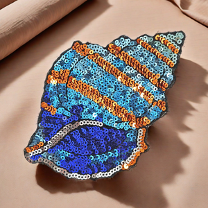 Stylish Ocean Shell Sequin Embroidered <b>Patch</b> for Accessories - Product Image 1