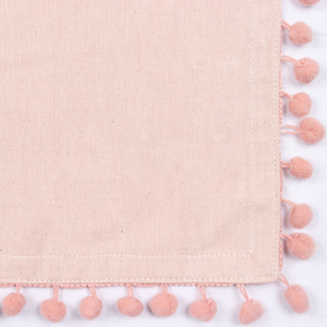 Indian Leading Manufacturer's <b>Pink</b> 150 X 300cms 190 Gsm Woven <b>Table</b> <b>Cloth</b> Home Textile Fabric With Chambrey Tassel Edges - Product Image 2