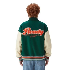 แจ็คเก็ตบอมเบอร์แบบมีกระดุมสำหรับผู้ชายฤดูหนาวเสื้อแจ็คเก็ตเบสบอล - Product Image 6