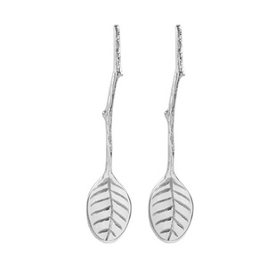 ชุดช้อนขนมดีไซน์ใบไม้สีเงินอลูมิเนียมสำหรับงานแต่งงานจากอินเดียเหมาะสำหรับเครื่องครัว - Product Image 1