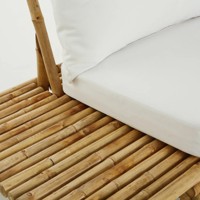 Ensemble de canapés modulaires en bambou écologique résistant aux UV pour l'extérieur, adapté aux patios, jardins, cours, villas et hôtels.