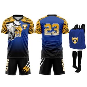 Camisetas de Fútbol Personalizadas de Alta Calidad, Cuello Redondo Elástico, Ropa de Fútbol para Hombre, Impresión Digital, 100% Poliéster, Pantalones Cortos Sólidos - Product Image 1
