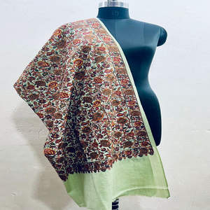 Châle en pashmina luxueux fait main KC ENTERPRISES, broderie Sozni FW Rose Jamawar, artisanat exquis, art kashmiri de qualité supérieure - Product Image 5