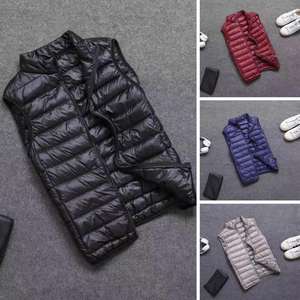 2023 Logo personnalisé imprimé hommes hiver doudoune mode col montant sans manches coton corps plus chaud avec bouton décoration U - Product Image 2