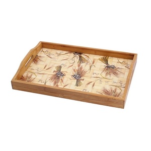 Plateau de service hôtels et restaurants ustensiles de cuisine plateau de Table basse pour la maison et le bureau en gros plateau de conception d'autocollant en émail en bois - Product Image 1